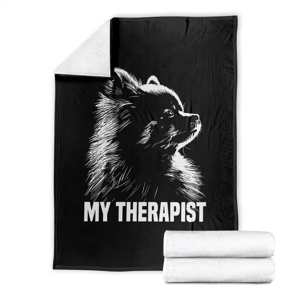 My Therapist Is A Pomeranian Throw Blanket Dog Lover Gift Idea