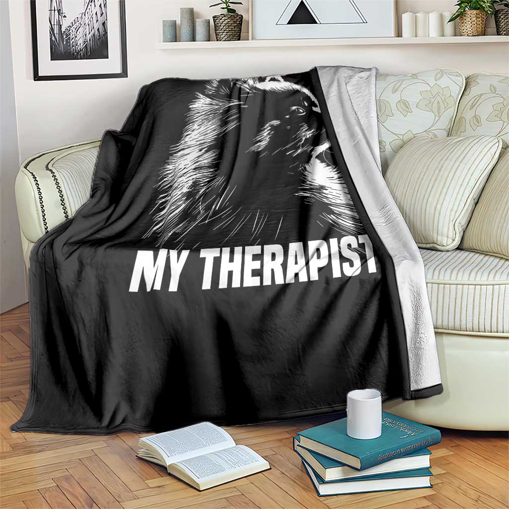 My Therapist Is A Pomeranian Throw Blanket Dog Lover Gift Idea