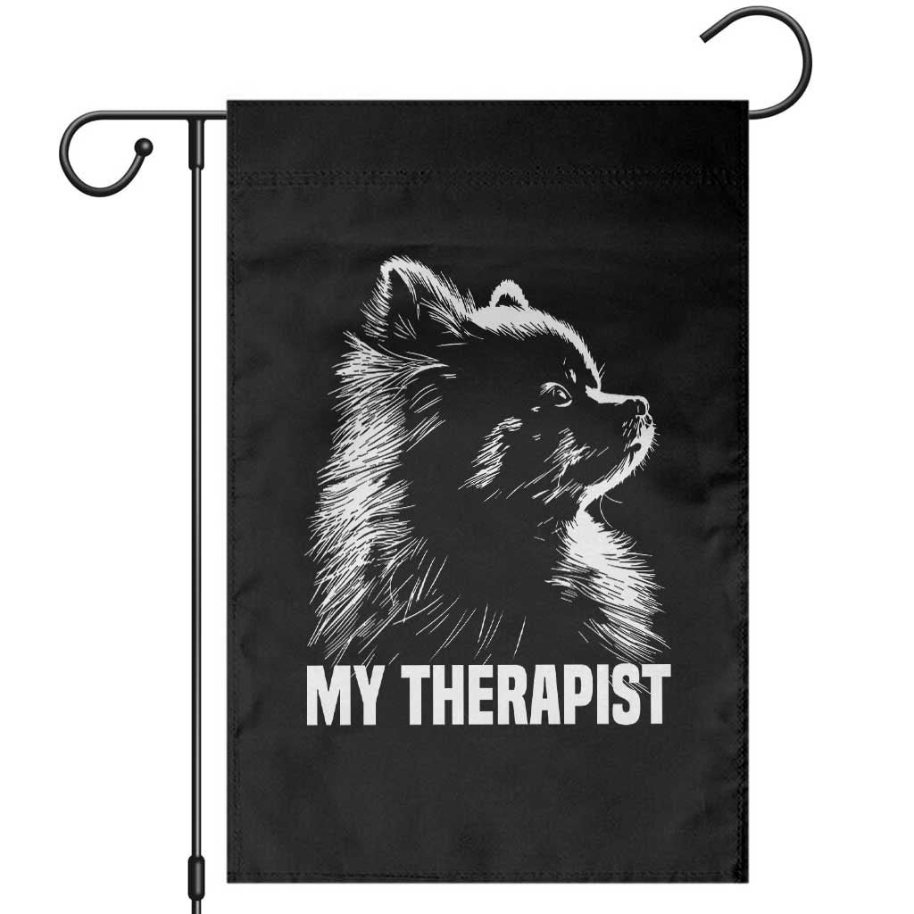 My Therapist Is A Pomeranian Garden Flag Dog Lover Gift Idea