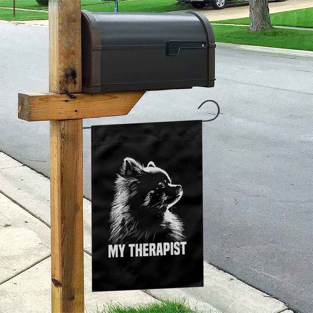 My Therapist Is A Pomeranian Garden Flag Dog Lover Gift Idea