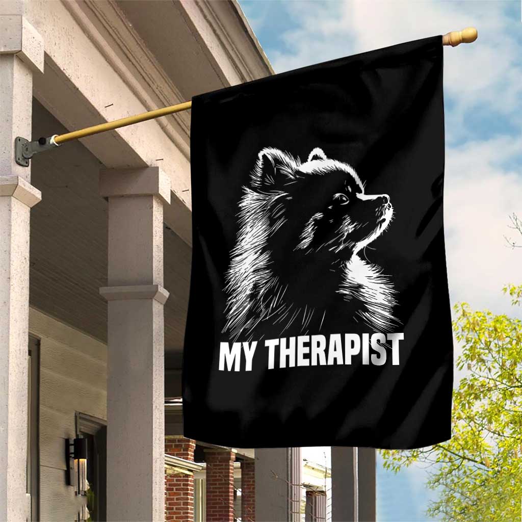 My Therapist Is A Pomeranian Garden Flag Dog Lover Gift Idea