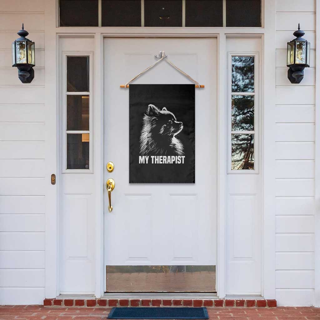 My Therapist Is A Pomeranian Garden Flag Dog Lover Gift Idea