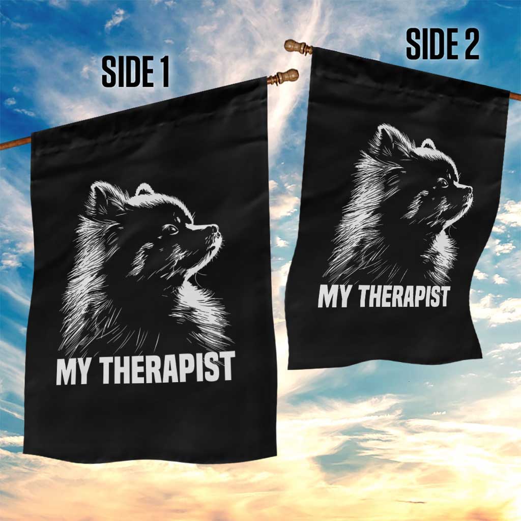 My Therapist Is A Pomeranian Garden Flag Dog Lover Gift Idea