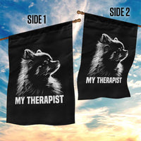 My Therapist Is A Pomeranian Garden Flag Dog Lover Gift Idea