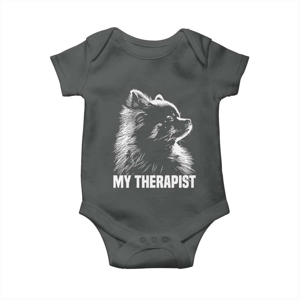 My Therapist Is A Pomeranian Baby Onesie Dog Lover Gift Idea