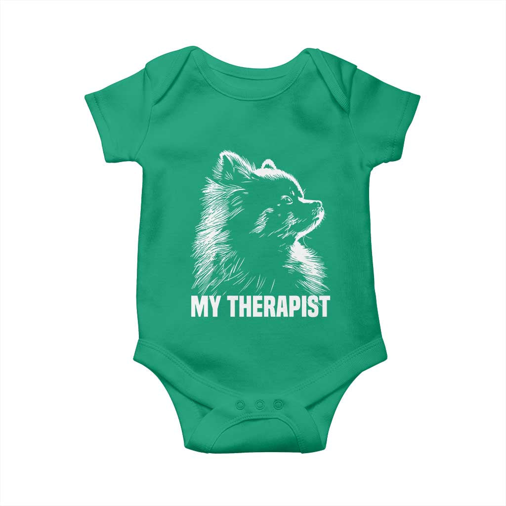 My Therapist Is A Pomeranian Baby Onesie Dog Lover Gift Idea