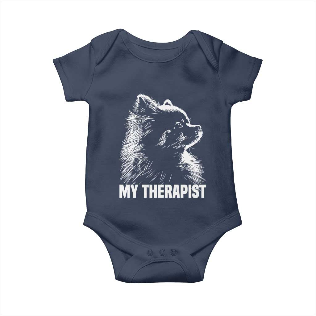 My Therapist Is A Pomeranian Baby Onesie Dog Lover Gift Idea