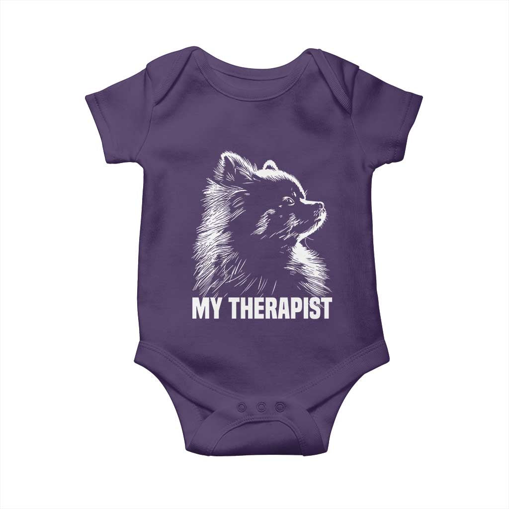 My Therapist Is A Pomeranian Baby Onesie Dog Lover Gift Idea