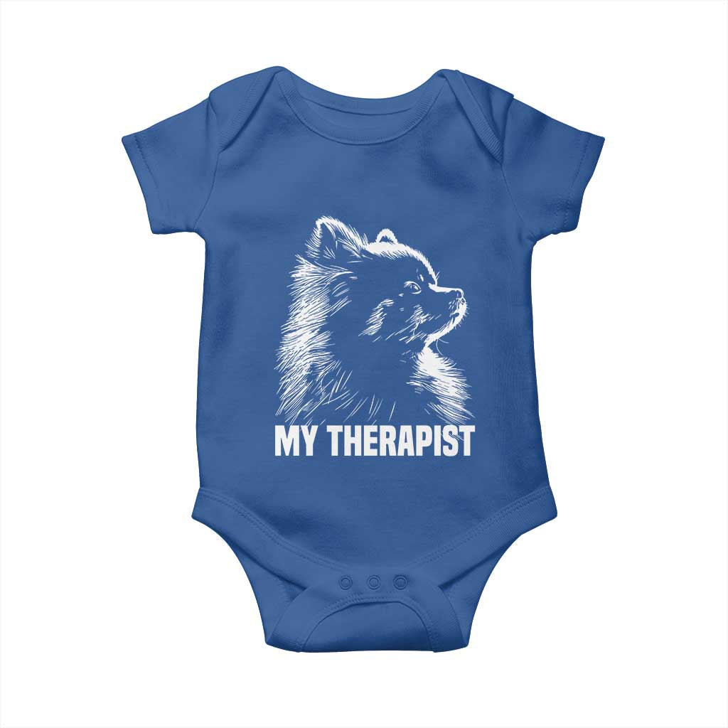 My Therapist Is A Pomeranian Baby Onesie Dog Lover Gift Idea