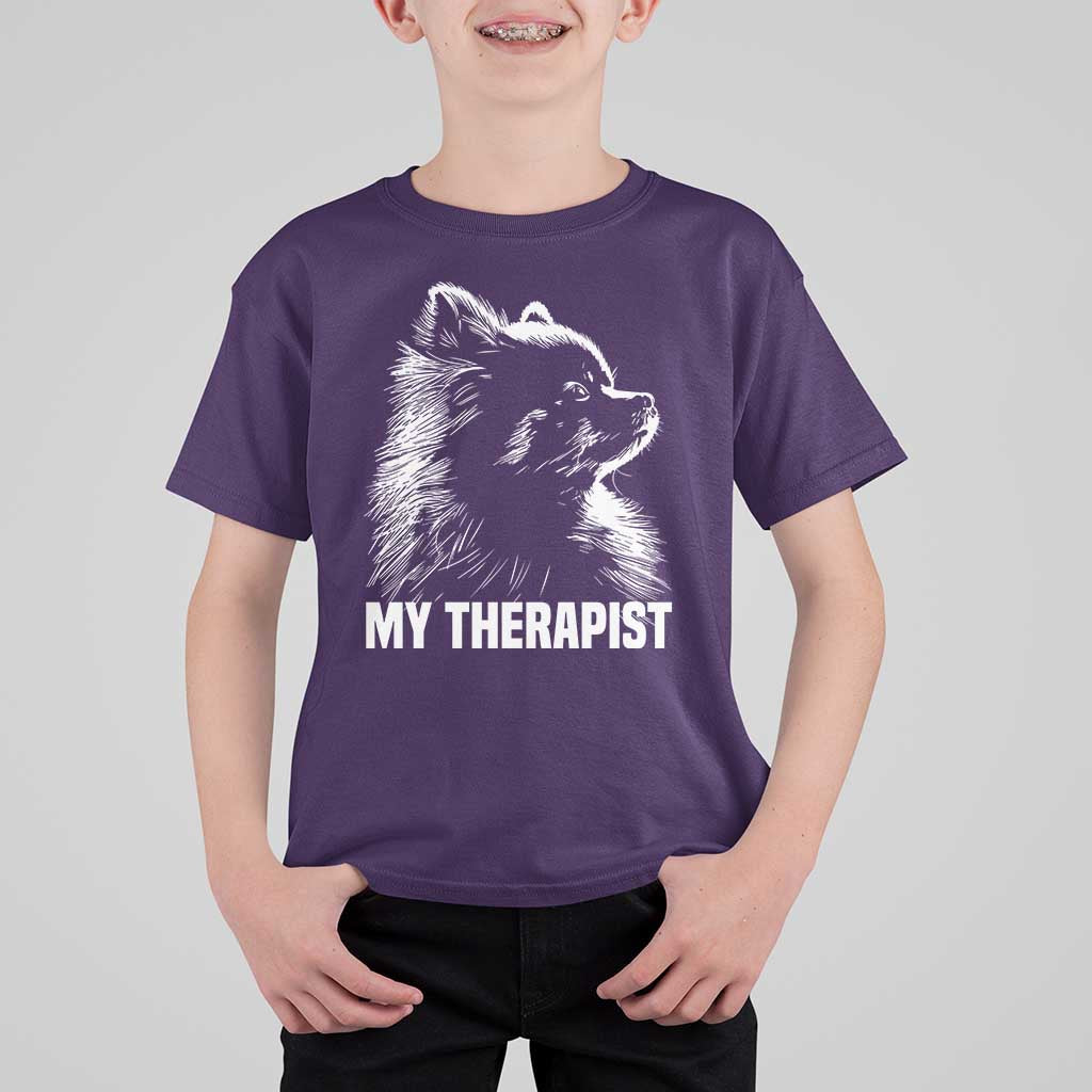 My Therapist Is A Pomeranian T Shirt For Kid Dog Lover Gift Idea