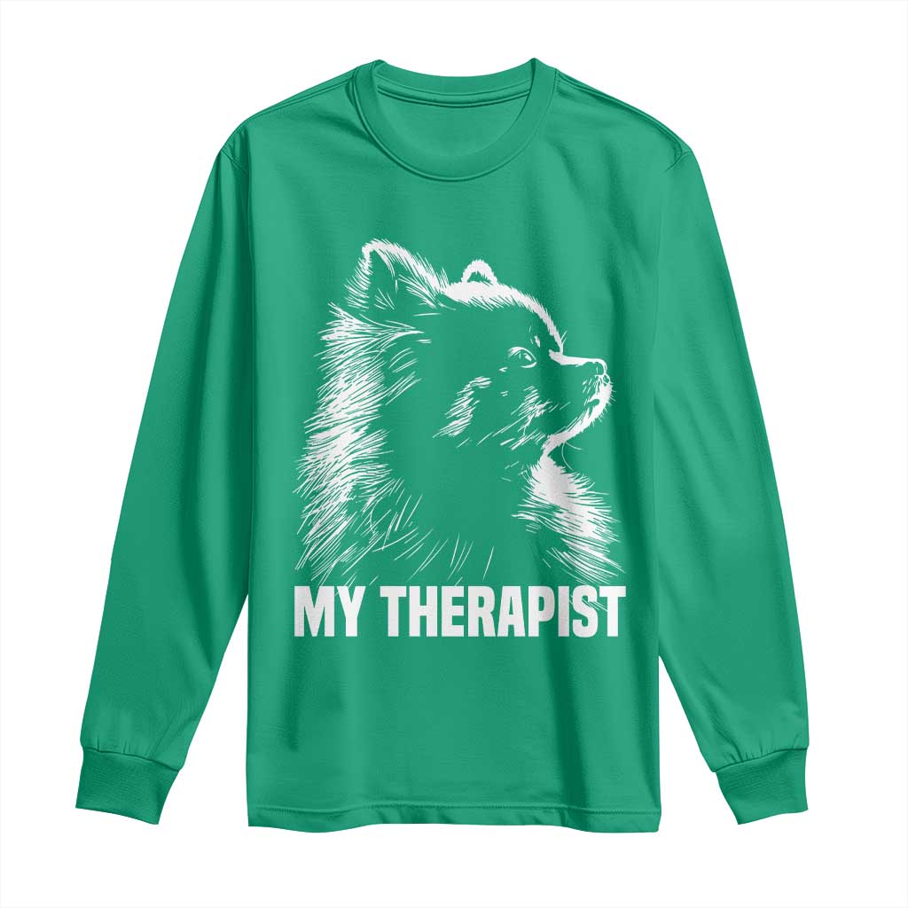 My Therapist Is A Pomeranian Long Sleeve Shirt Dog Lover Gift Idea
