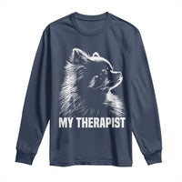 My Therapist Is A Pomeranian Long Sleeve Shirt Dog Lover Gift Idea