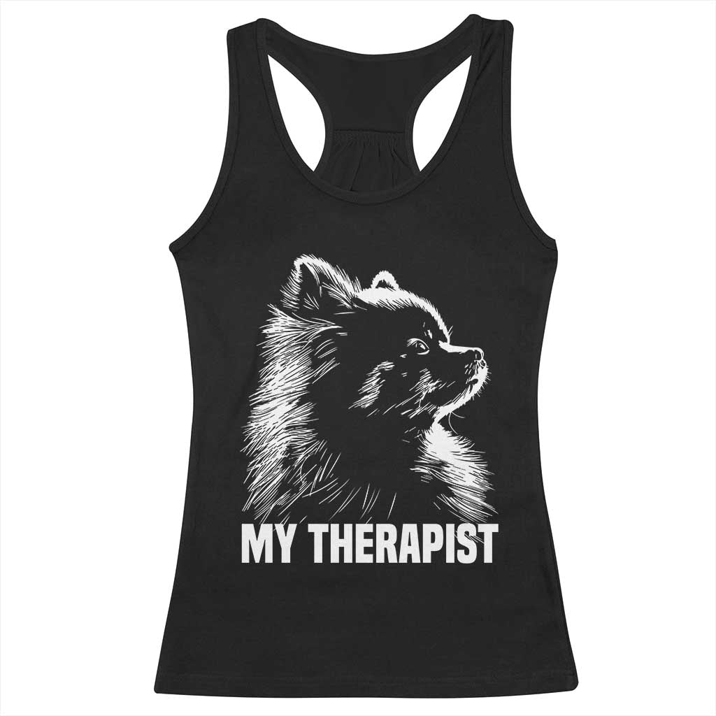 My Therapist Is A Pomeranian Racerback Tank Top Dog Lover Gift Idea