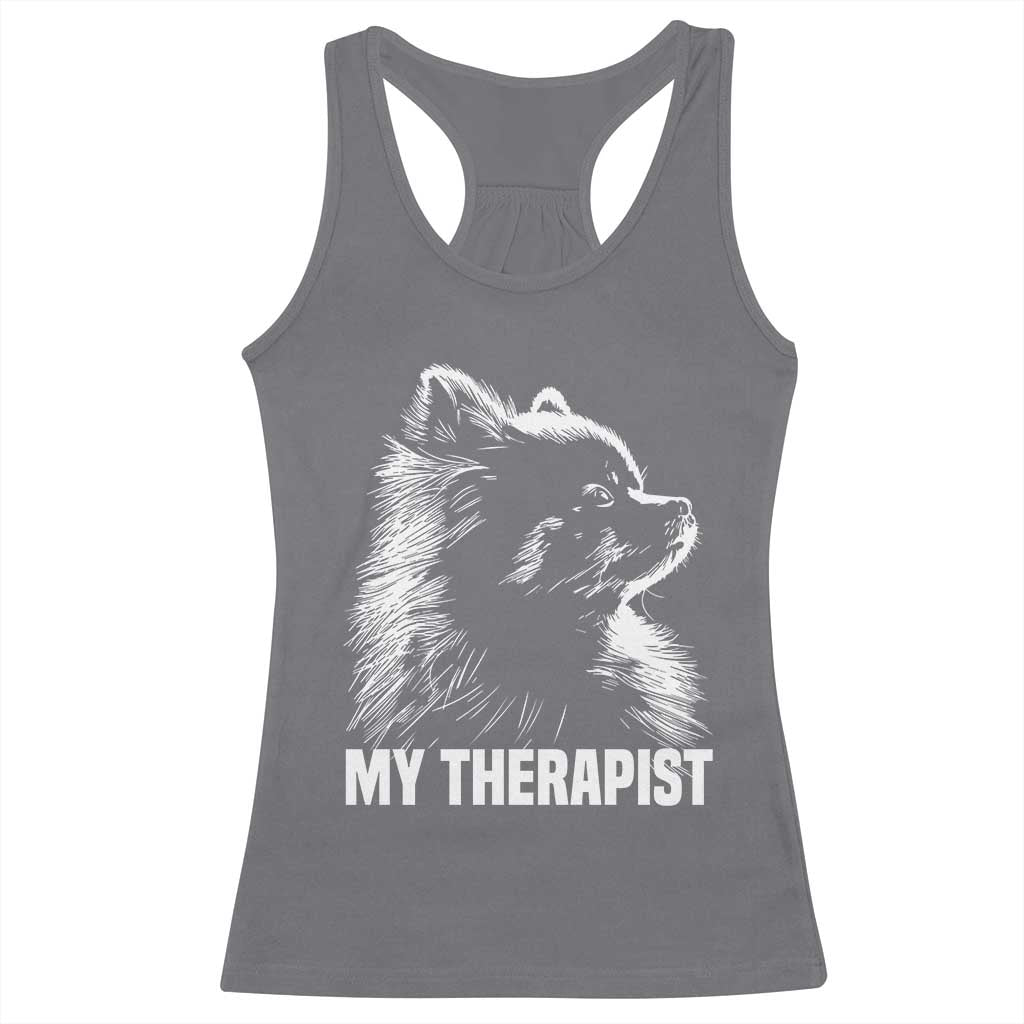 My Therapist Is A Pomeranian Racerback Tank Top Dog Lover Gift Idea