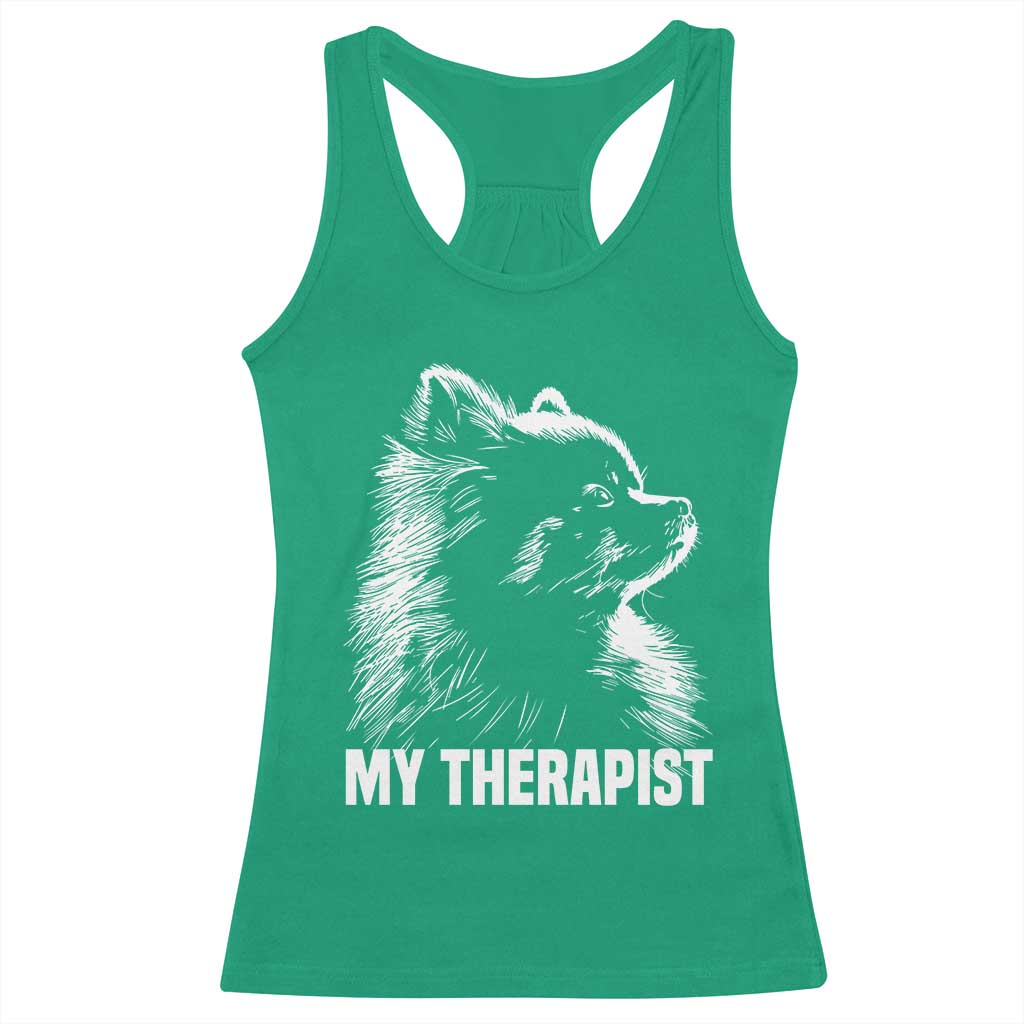 My Therapist Is A Pomeranian Racerback Tank Top Dog Lover Gift Idea