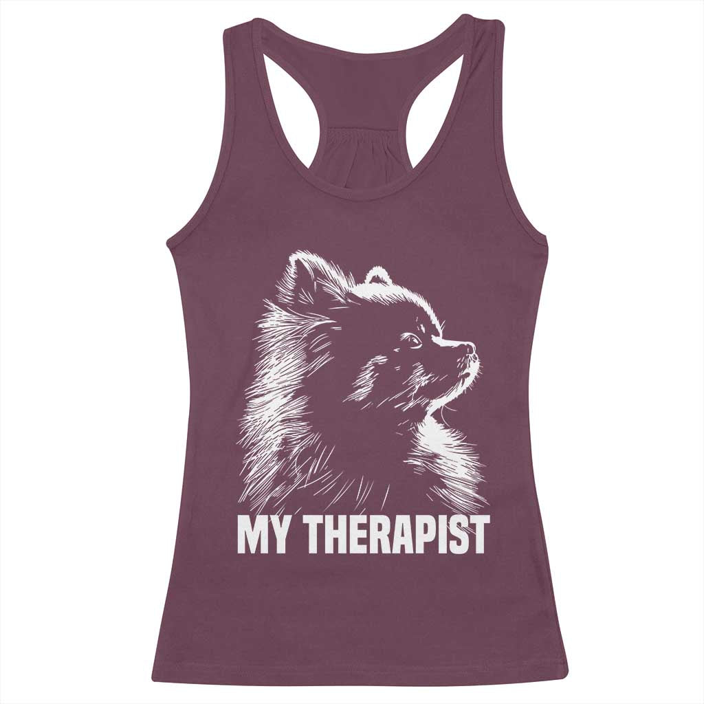 My Therapist Is A Pomeranian Racerback Tank Top Dog Lover Gift Idea