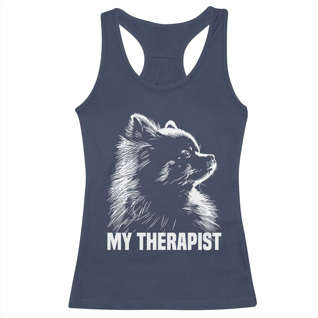 My Therapist Is A Pomeranian Racerback Tank Top Dog Lover Gift Idea