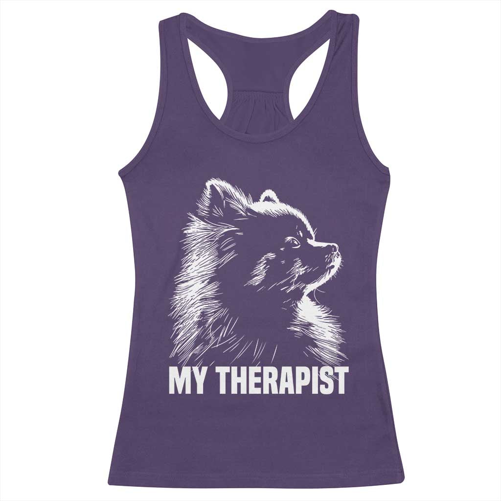 My Therapist Is A Pomeranian Racerback Tank Top Dog Lover Gift Idea