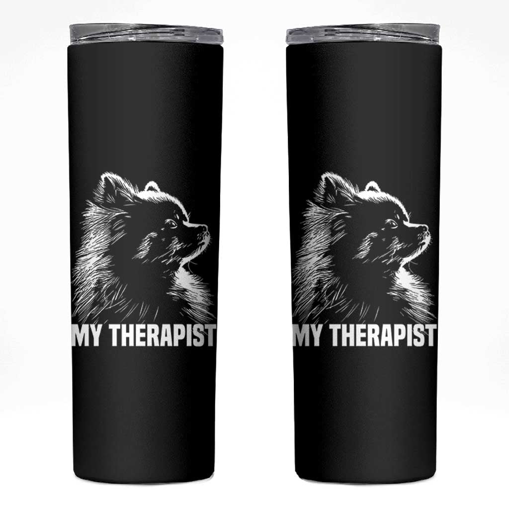 My Therapist Is A Pomeranian Skinny Tumbler Dog Lover Gift Idea
