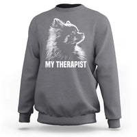 My Therapist Is A Pomeranian Sweatshirt Dog Lover Gift Idea