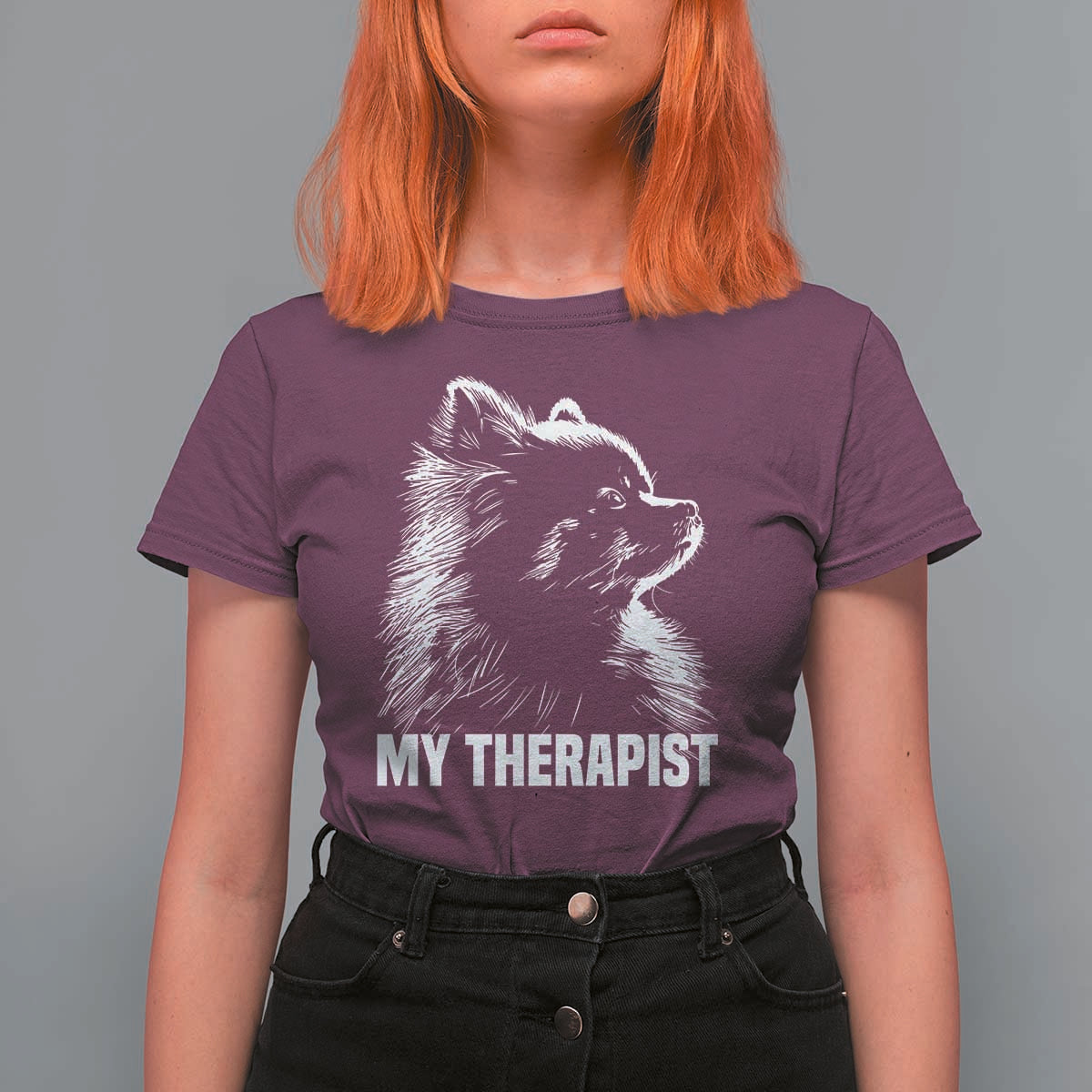 My Therapist Is A Pomeranian T Shirt For Women Dog Lover Gift Idea