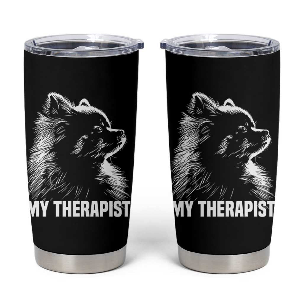 My Therapist Is A Pomeranian Tumbler Cup Dog Lover Gift Idea