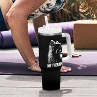 My Therapist Is A Pomeranian Tumbler With Handle Dog Lover Gift Idea