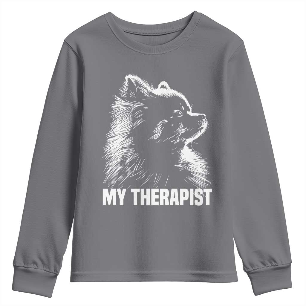 My Therapist Is A Pomeranian Youth Sweatshirt Dog Lover Gift Idea