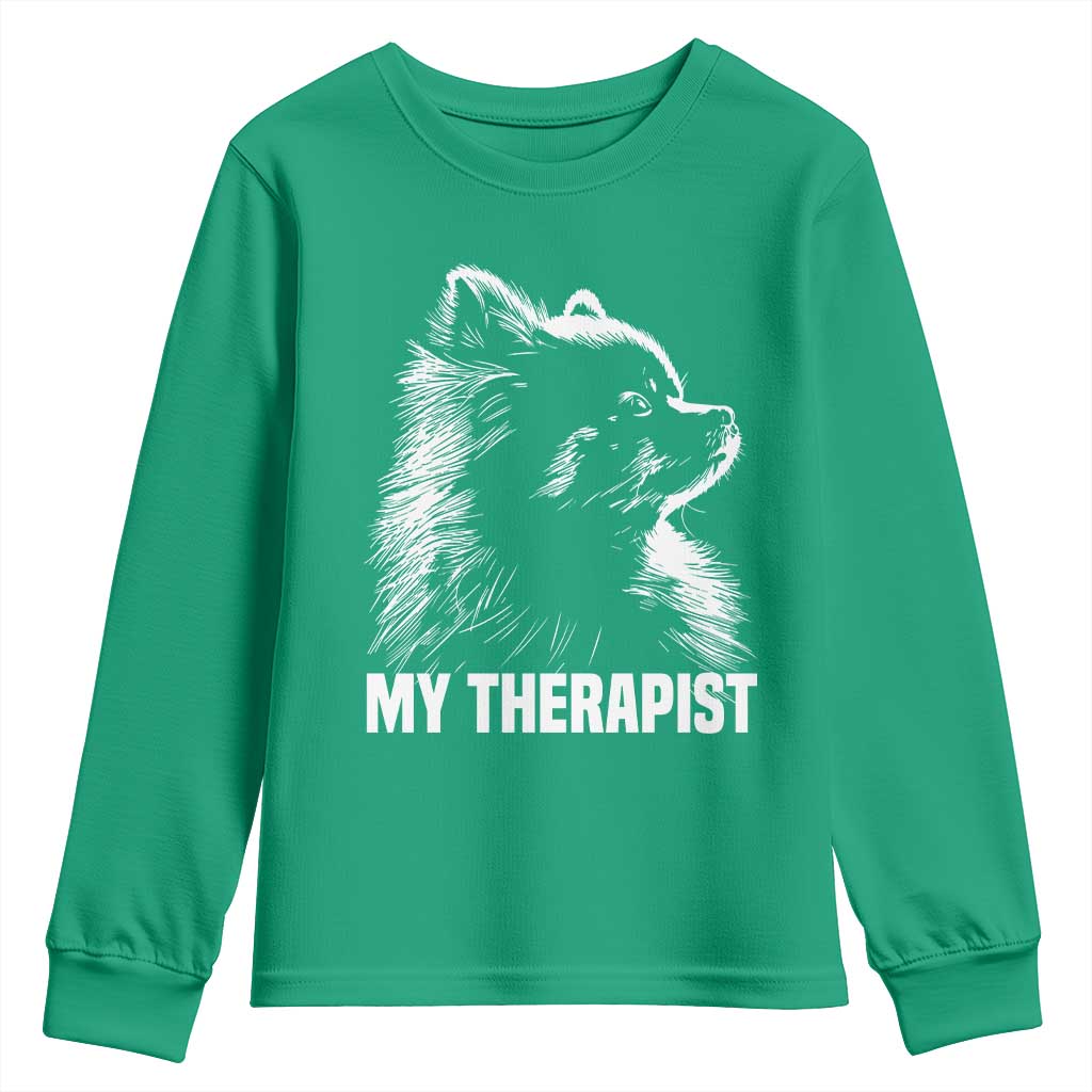 My Therapist Is A Pomeranian Youth Sweatshirt Dog Lover Gift Idea
