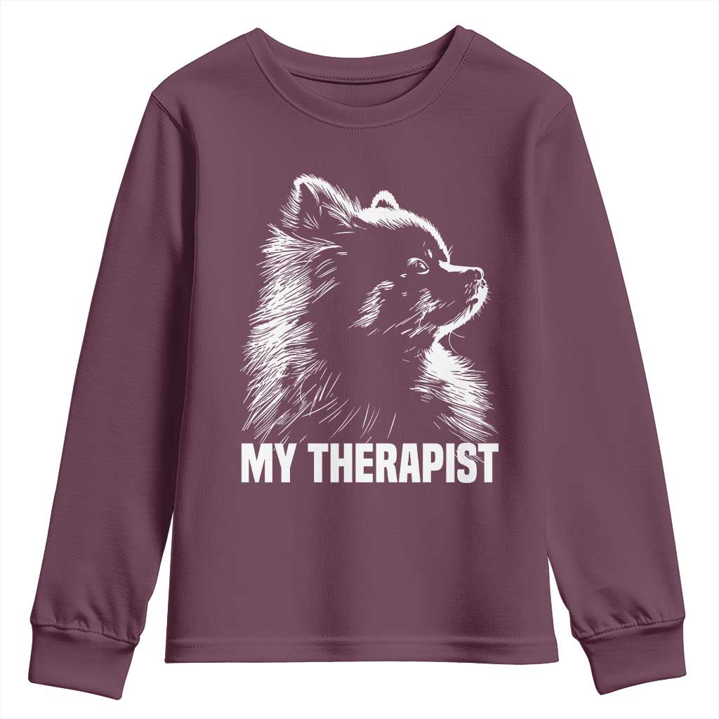 My Therapist Is A Pomeranian Youth Sweatshirt Dog Lover Gift Idea