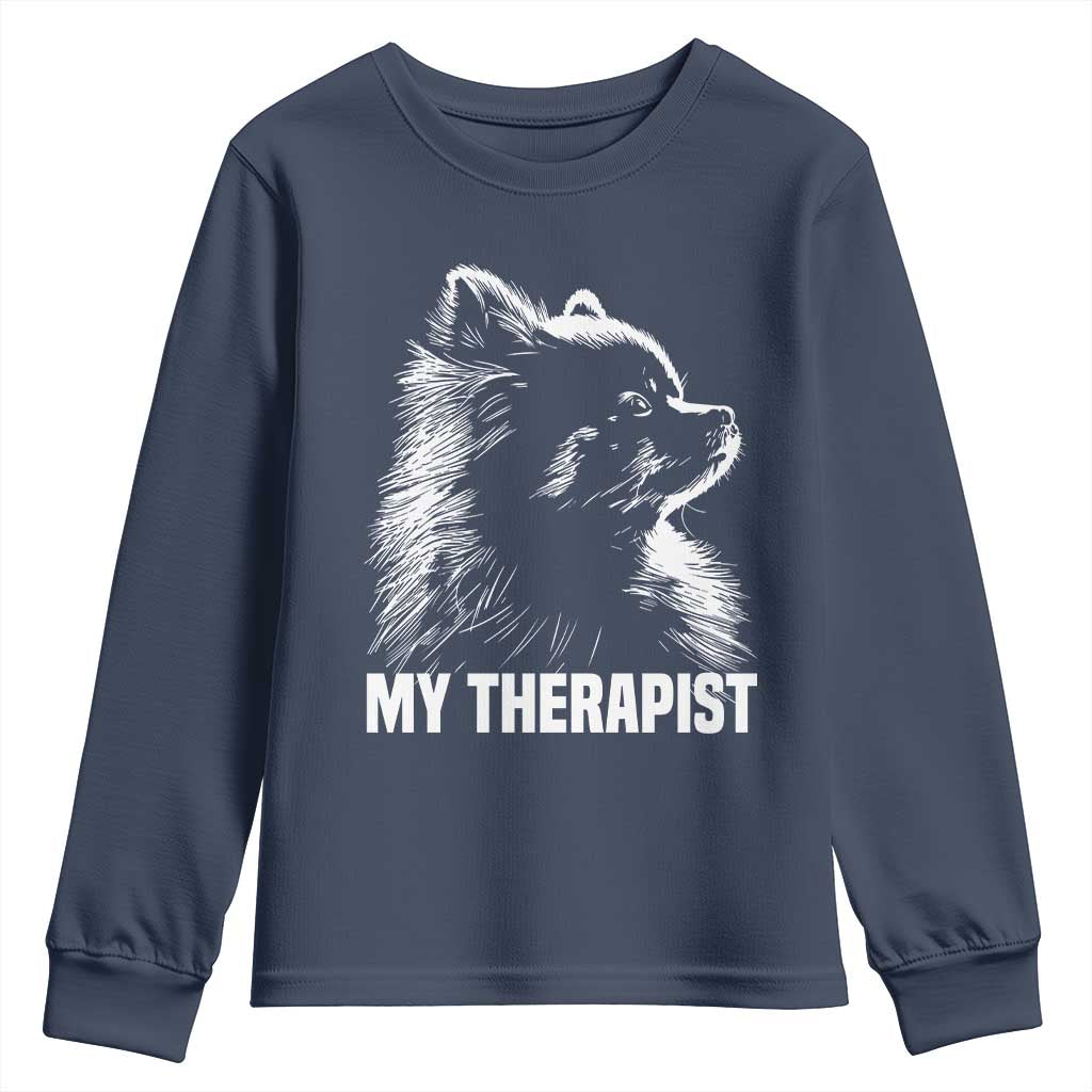 My Therapist Is A Pomeranian Youth Sweatshirt Dog Lover Gift Idea