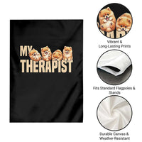 My Therapist Is My Dog Garden Flag Cute Pomeranian Lover Meme