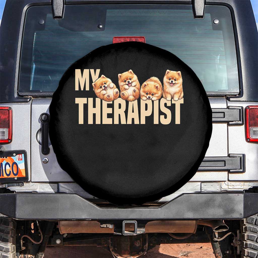 My Therapist Is My Dog Spare Tire Cover Cute Pomeranian Lover Meme