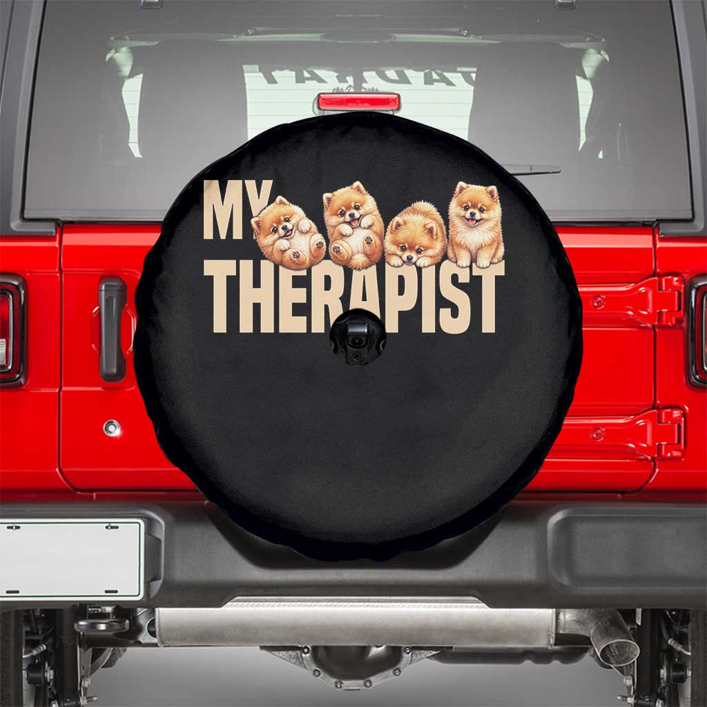 My Therapist Is My Dog Spare Tire Cover Cute Pomeranian Lover Meme