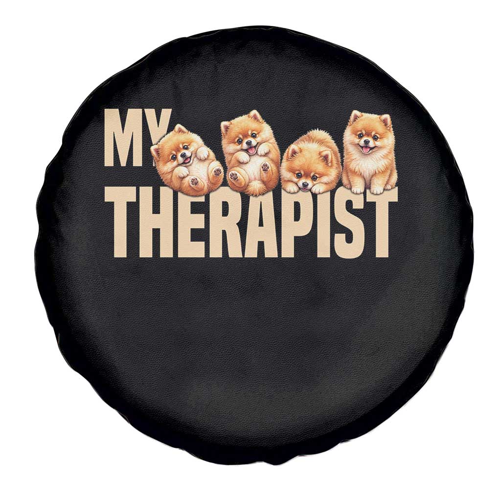 My Therapist Is My Dog Spare Tire Cover Cute Pomeranian Lover Meme