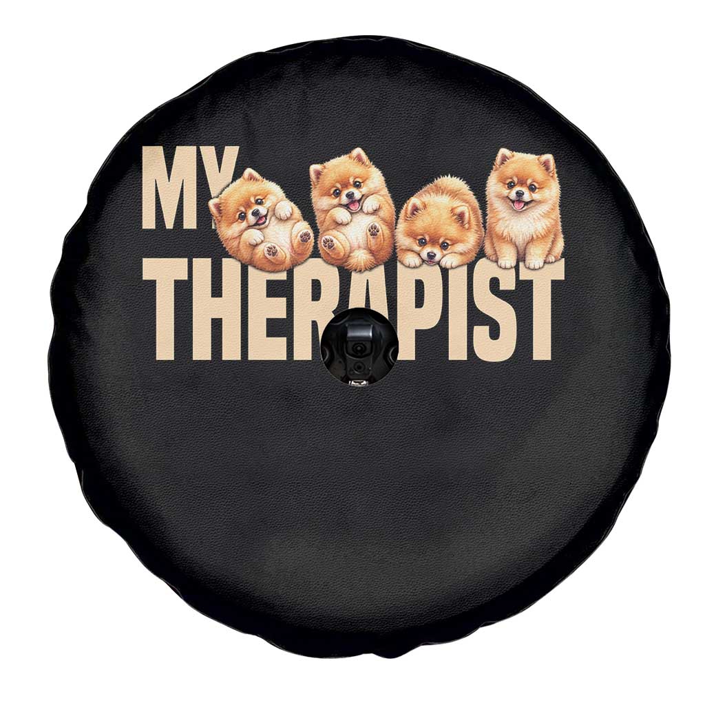 My Therapist Is My Dog Spare Tire Cover Cute Pomeranian Lover Meme