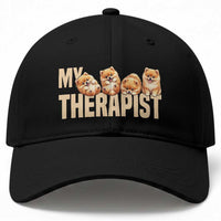 My Therapist Is My Dog Baseball Cap Cute Pomeranian Lover Meme