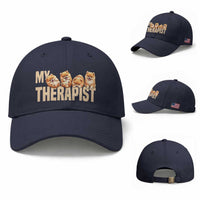 My Therapist Is My Dog Baseball Cap Cute Pomeranian Lover Meme