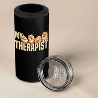 My Therapist Is My Dog 4 in 1 Can Cooler Tumbler Cute Pomeranian Lover Meme
