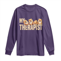 My Therapist Is My Dog Long Sleeve Shirt Cute Pomeranian Lover Meme