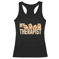 My Therapist Is My Dog Racerback Tank Top Cute Pomeranian Lover Meme