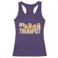 My Therapist Is My Dog Racerback Tank Top Cute Pomeranian Lover Meme