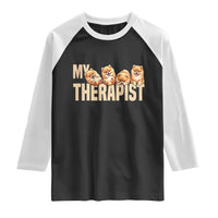 My Therapist Is My Dog Raglan Shirt Cute Pomeranian Lover Meme