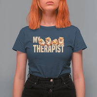 My Therapist Is My Dog T Shirt For Women Cute Pomeranian Lover Meme