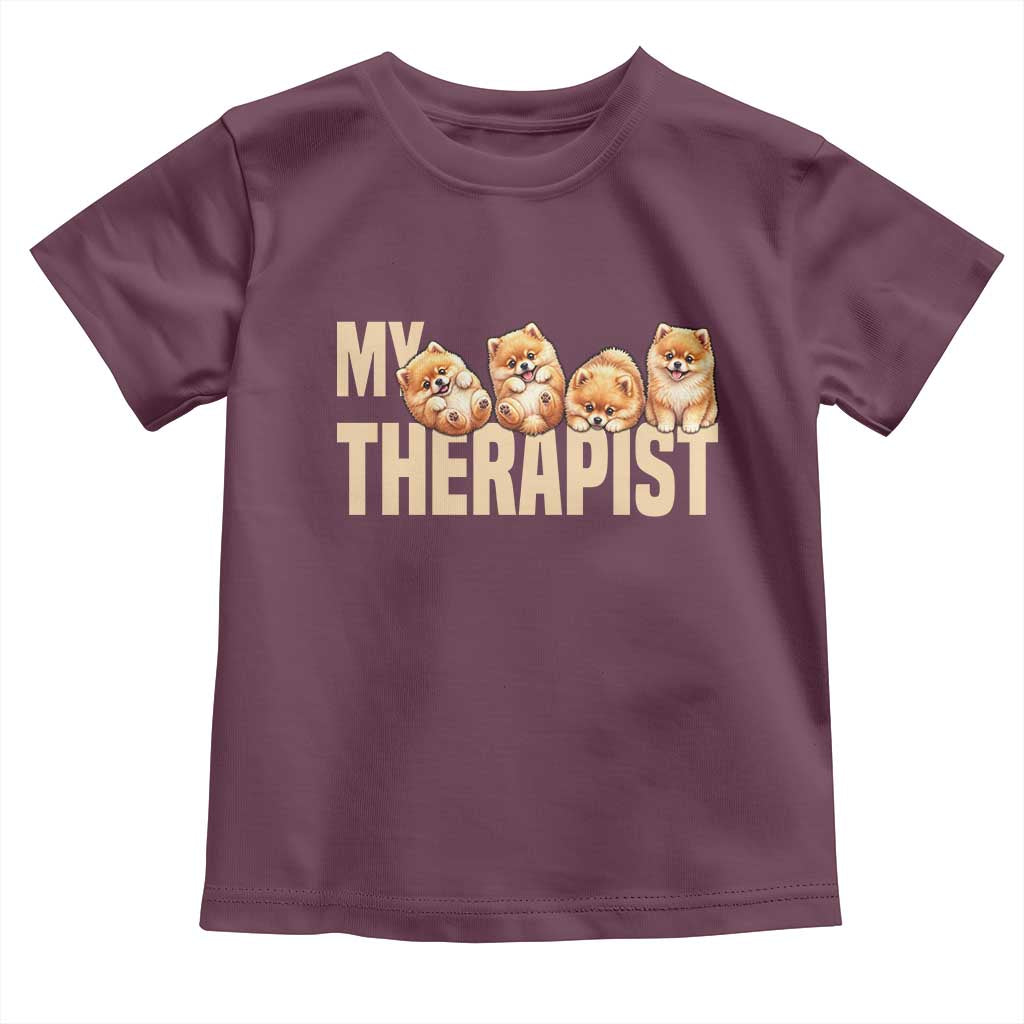My Therapist Is My Dog Toddler T Shirt Cute Pomeranian Lover Meme