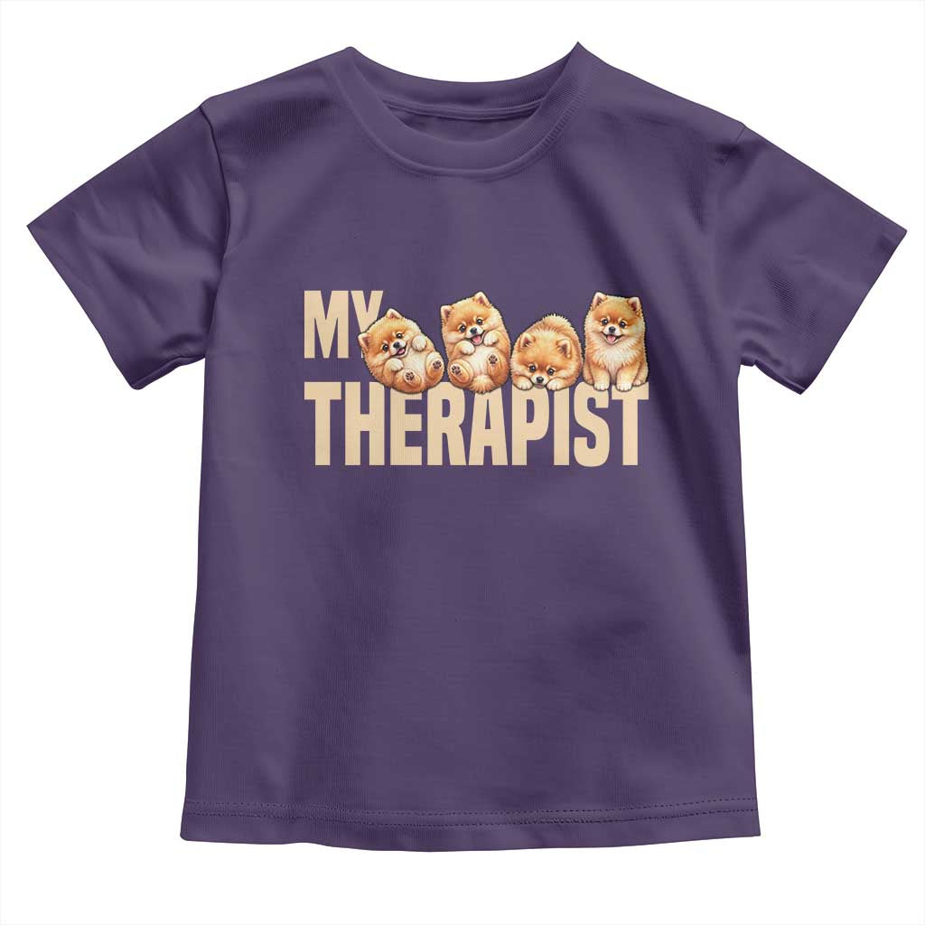 My Therapist Is My Dog Toddler T Shirt Cute Pomeranian Lover Meme