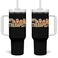 My Therapist Is My Dog Tumbler With Handle Cute Pomeranian Lover Meme