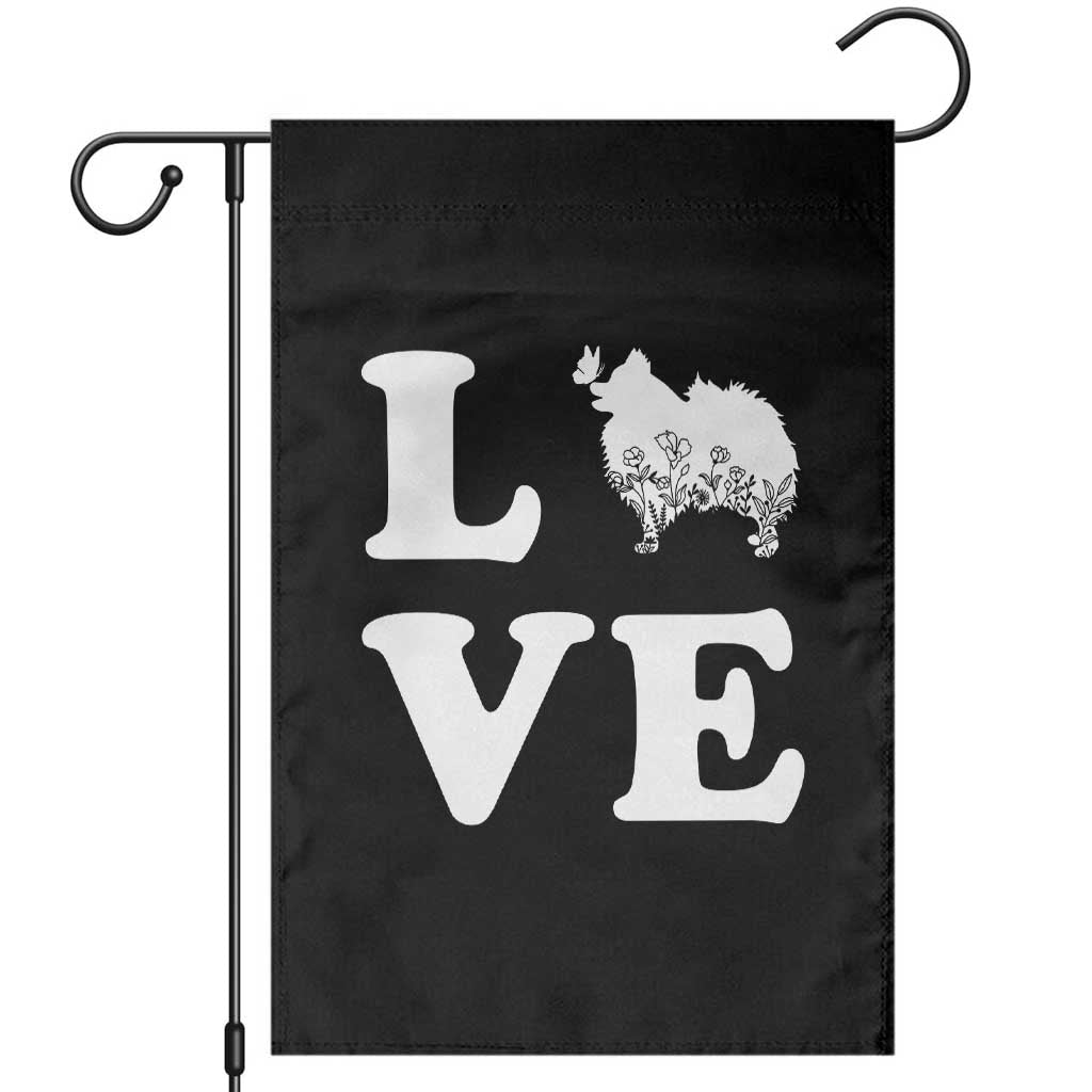 Love Pomeranian Garden Flag Cute Pom Dog Lover Gift