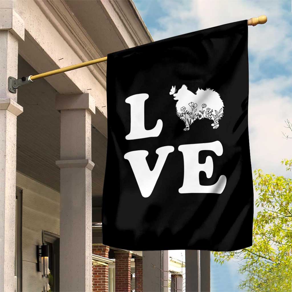 Love Pomeranian Garden Flag Cute Pom Dog Lover Gift