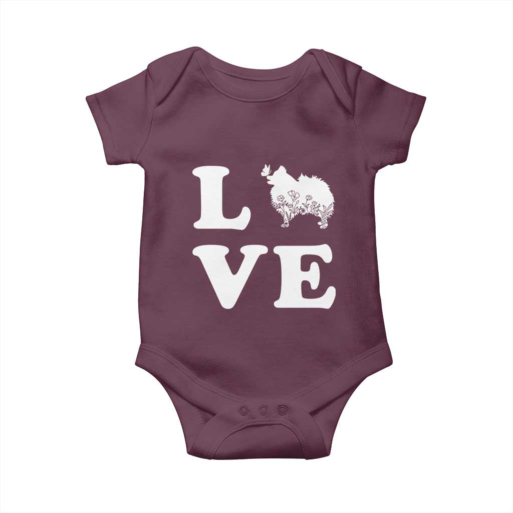Love Pomeranian Baby Onesie Cute Pom Dog Lover Gift